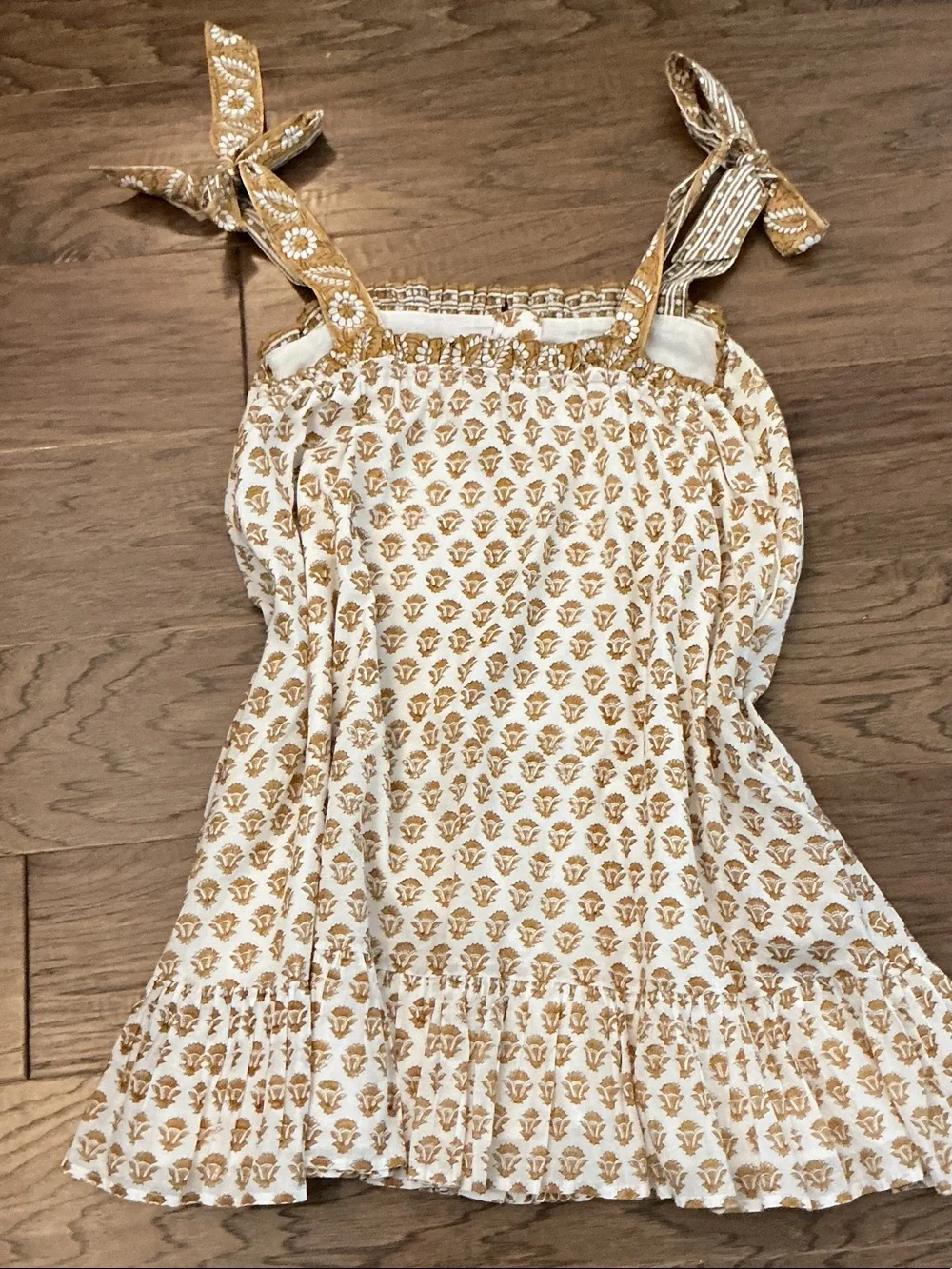 Cleobella Tillie Mini Dress in the Honey Mix Print colorway M Organic Cotton - Picture 11 of 13